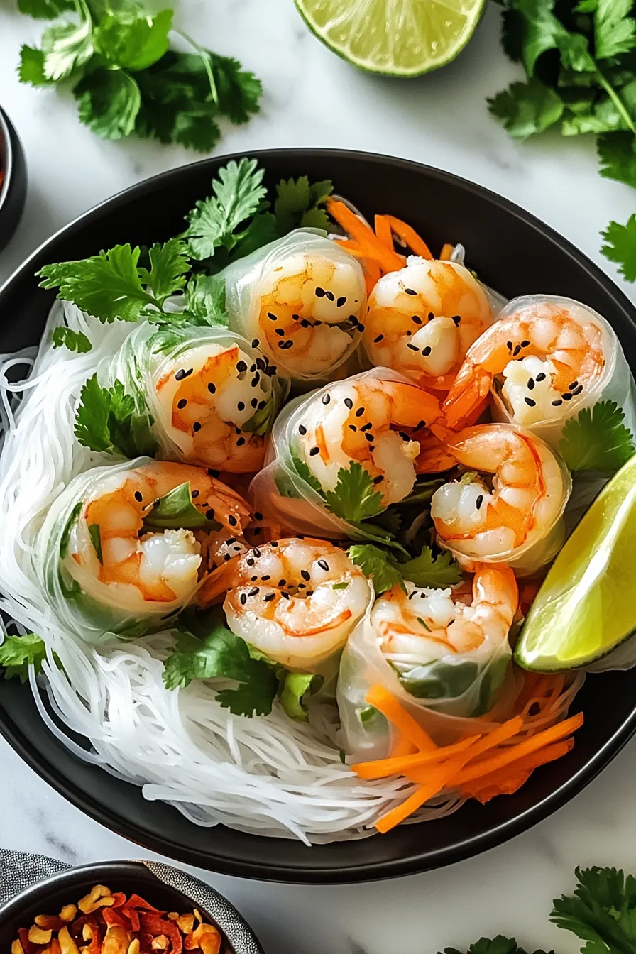 Crisp Vietnamese Summer Rolls with Shrimp and Fresh Herbs