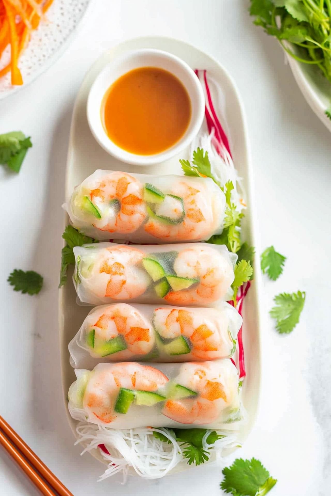 Vietnamese-Inspired Fresh Spring Rolls with Shrimp and Herbs