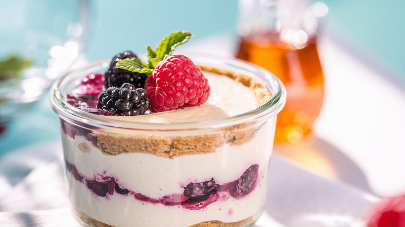 No-Bake Charlotte-Inspired Mixed Berry Dessert Cups