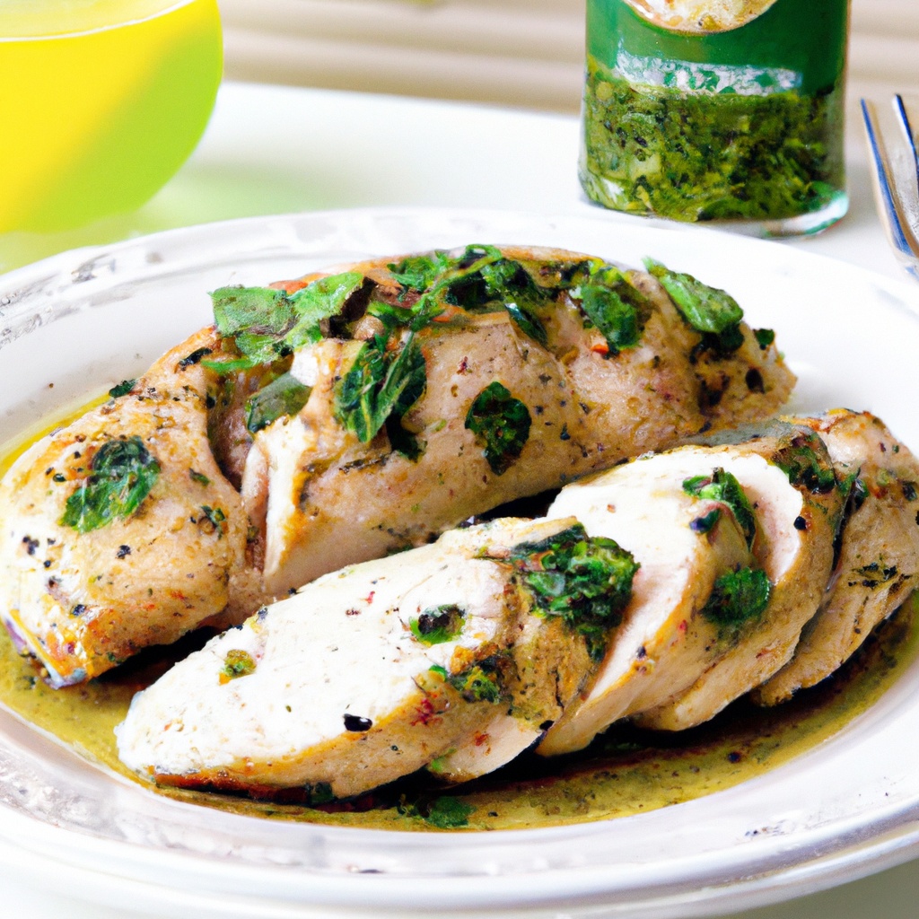 Grilled Herb-Marinated Chicken with Charred Lemon