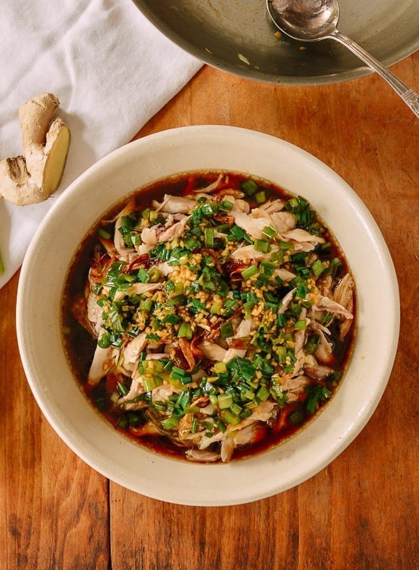 Pan-Seared Chicken Gyoza with Ginger Scallion Sauce