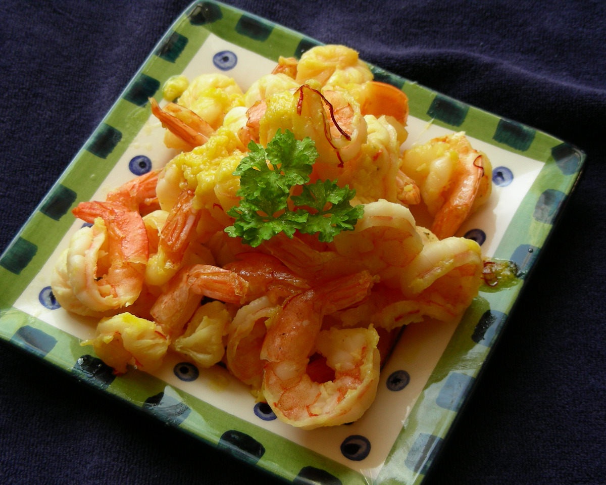 Sautéed Garlic Shrimp with Saffron Rice