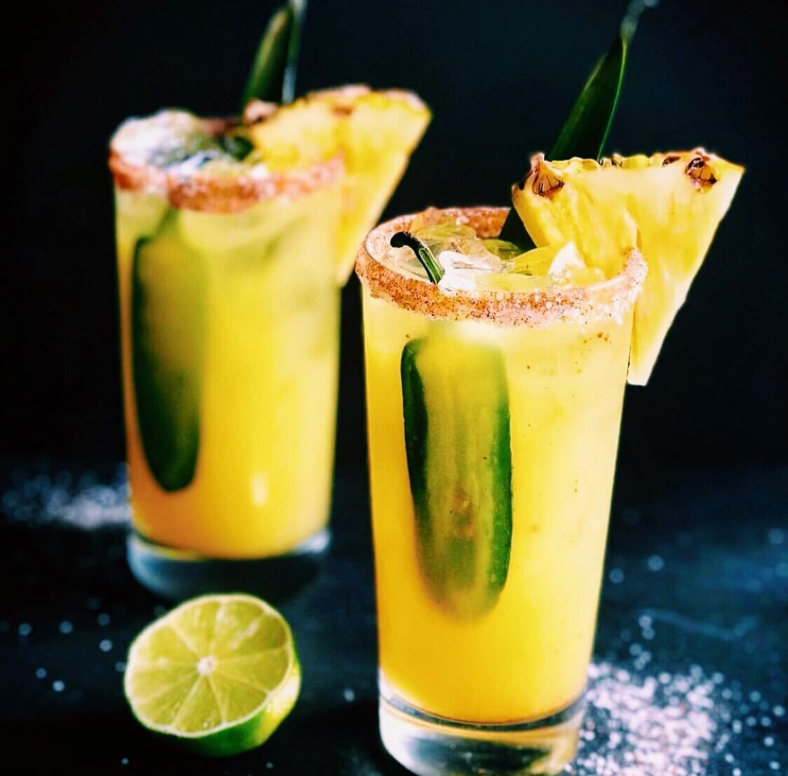 Pineapple and Jalapeño Margarita with Tajín Rim