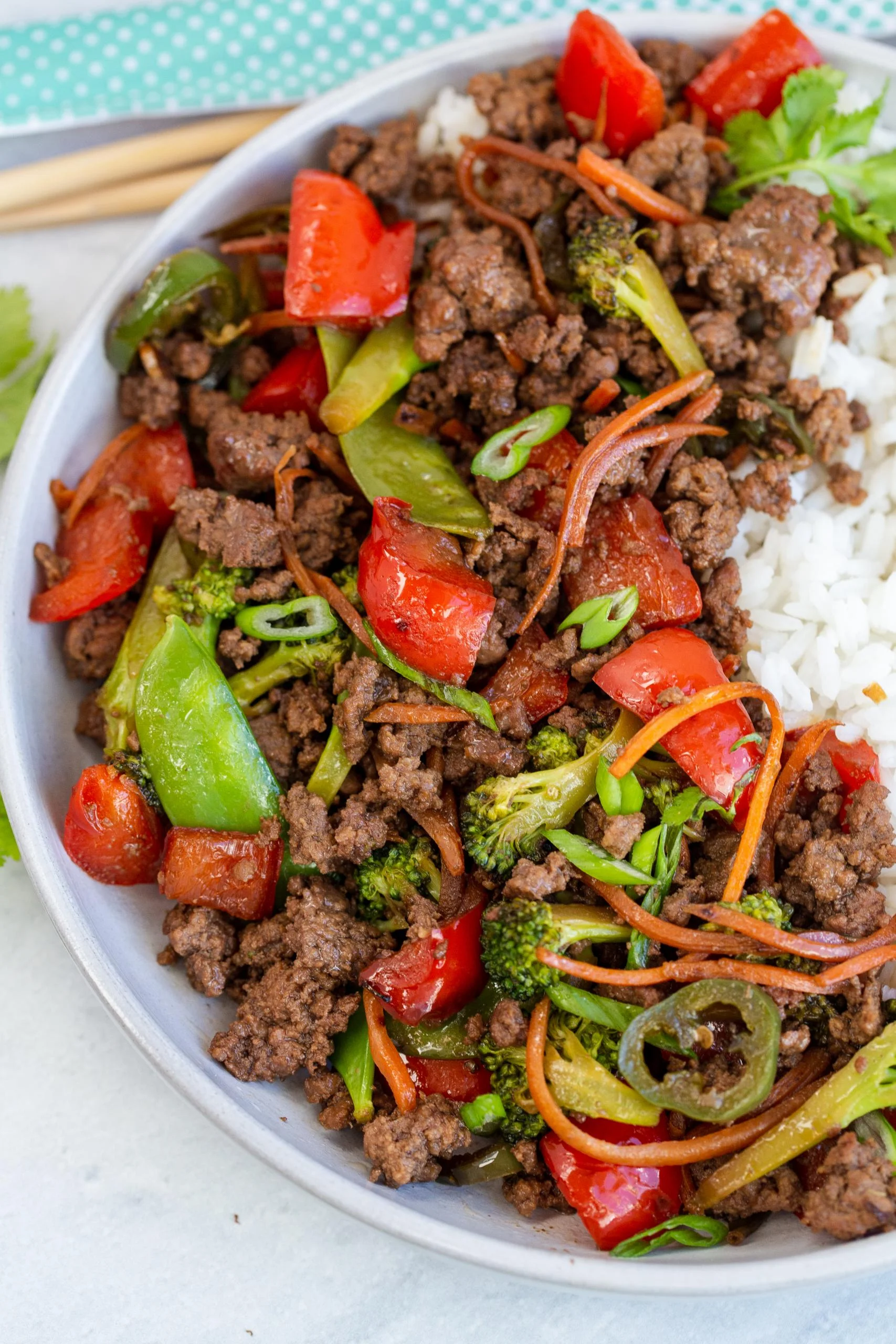 Half-Portion Spicy Korean Beef Stir Fry with Sesame