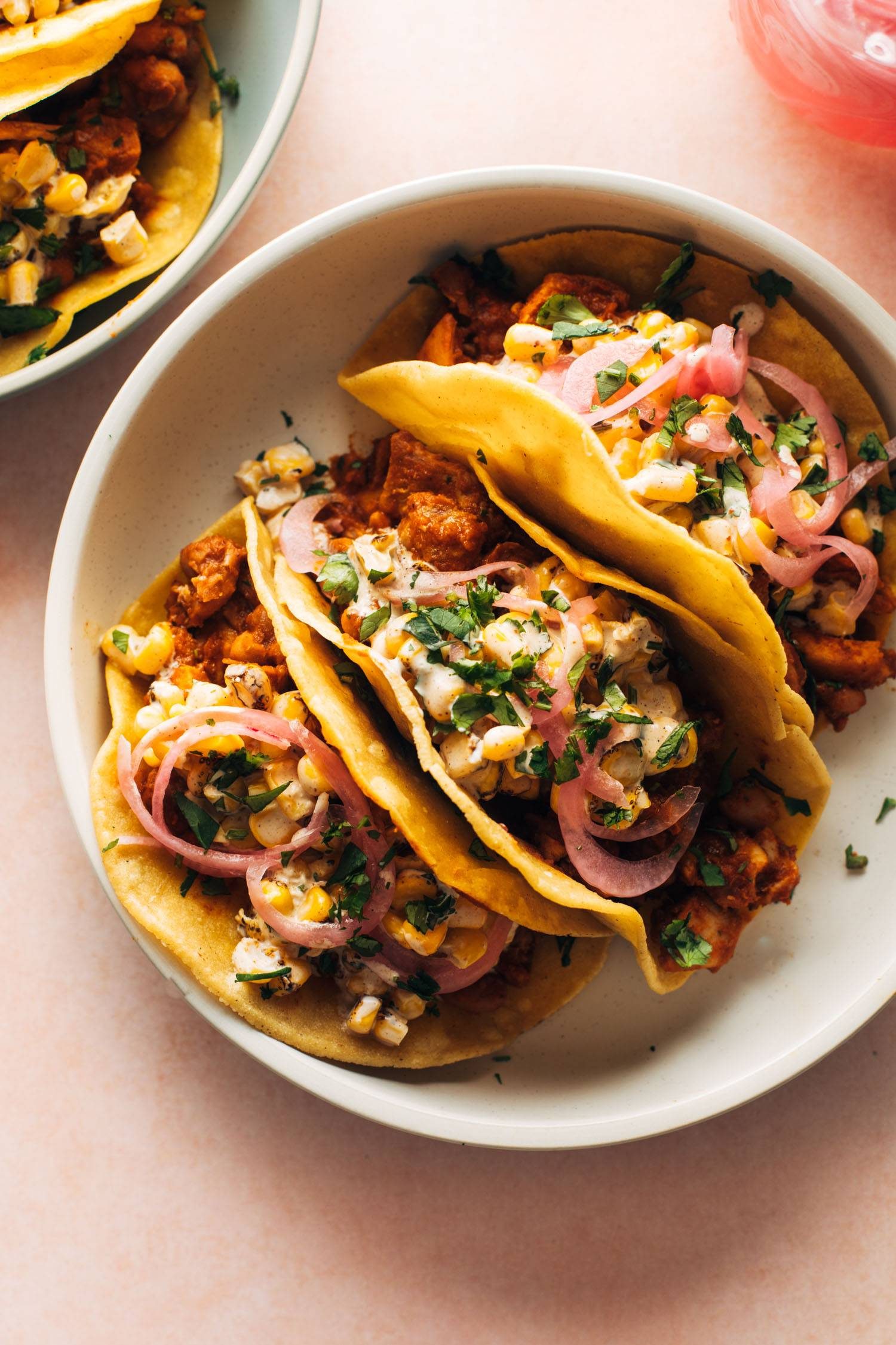 Crispy Mexican Chicken Tacos with Pickled Red Onion