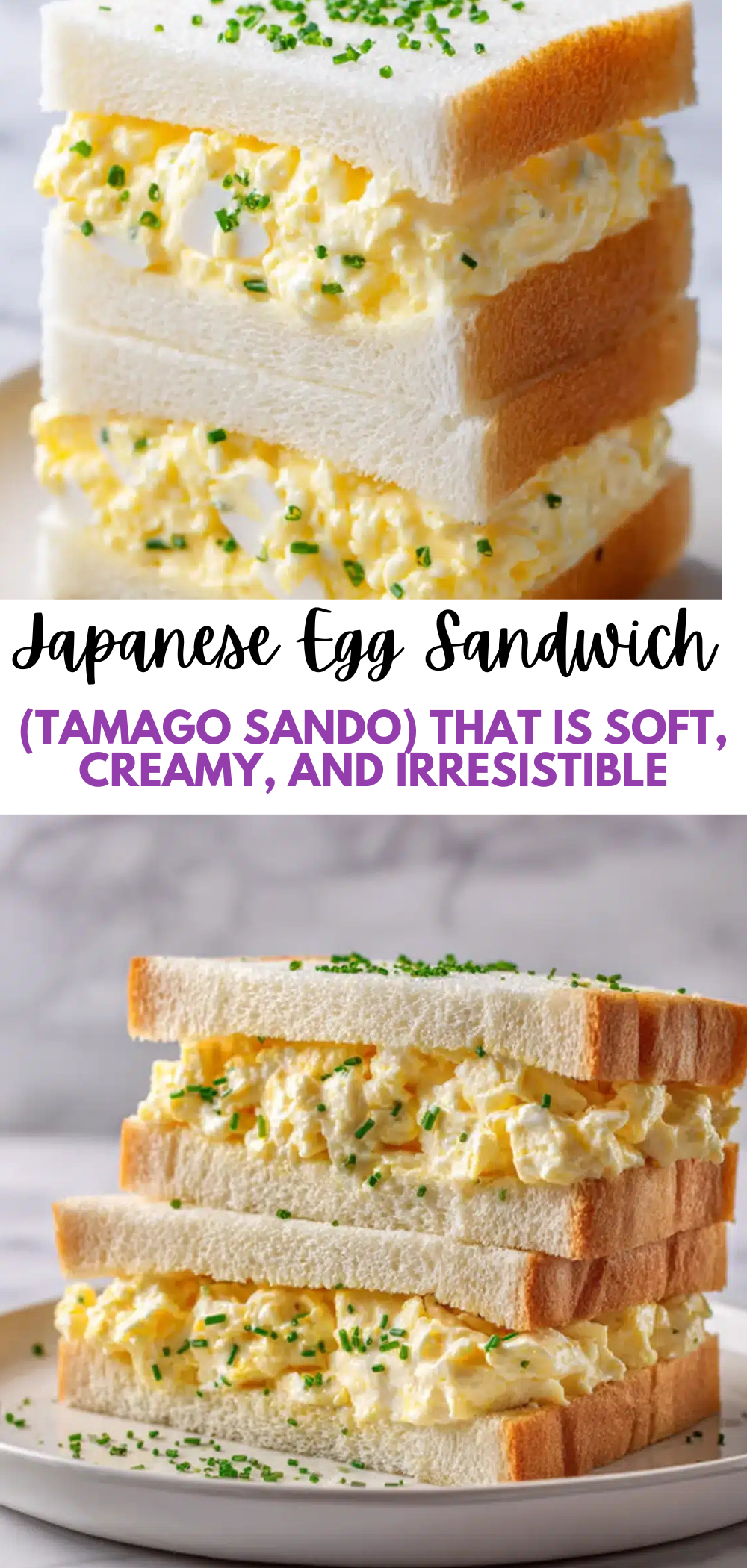 Japanese Tamago Egg Salad Sandwich with Soft Milk Bread