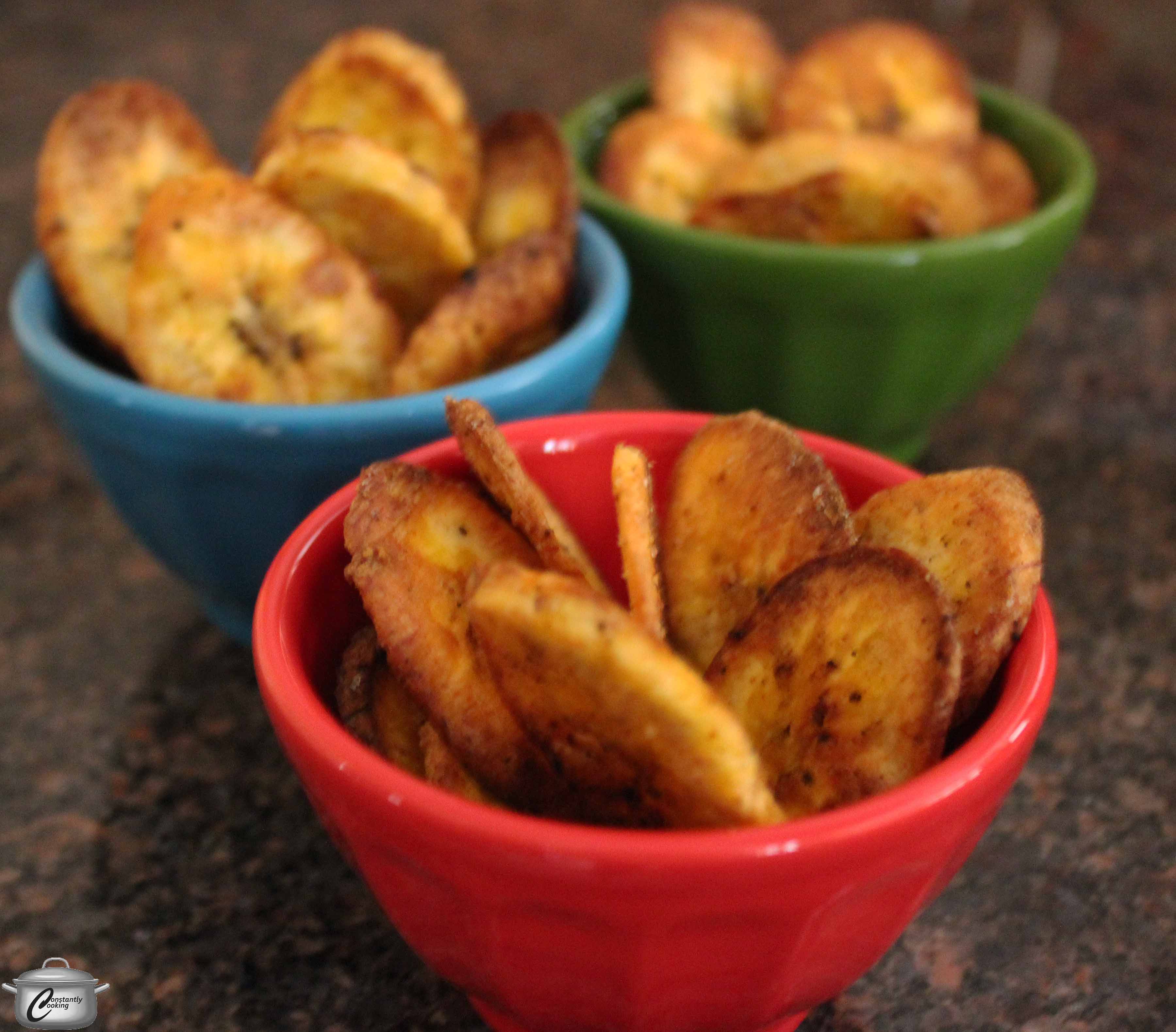 Baked Plantain Chips with Spicy Caribbean Seasoning