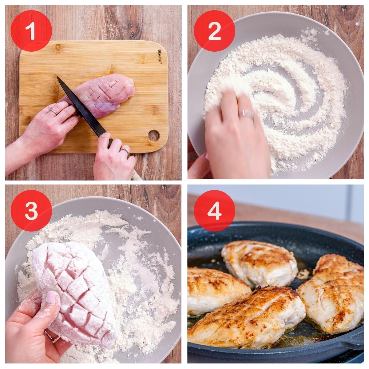 Crispy Pan-Seared Chicken with Garlic Herb Butter Sauce
