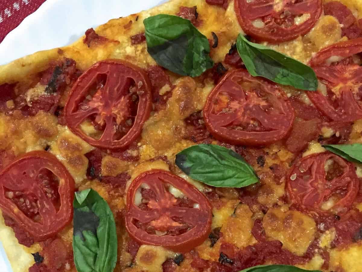 Herb-Grown Tomato & Mozzarella Pizza