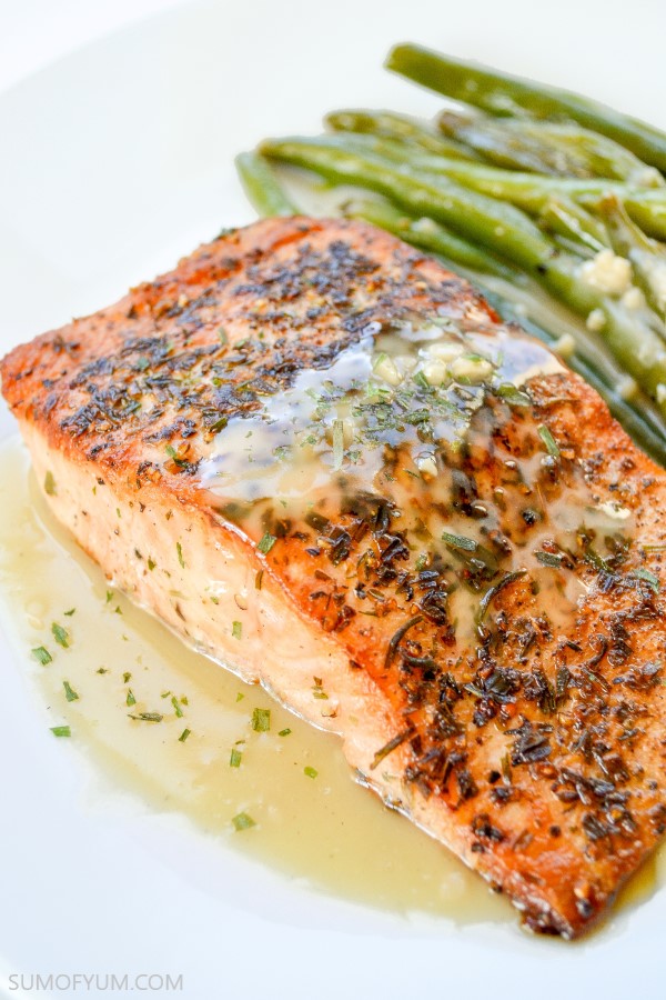 Pan-Seared Salmon with Irish Seaweed Butter Sauce
