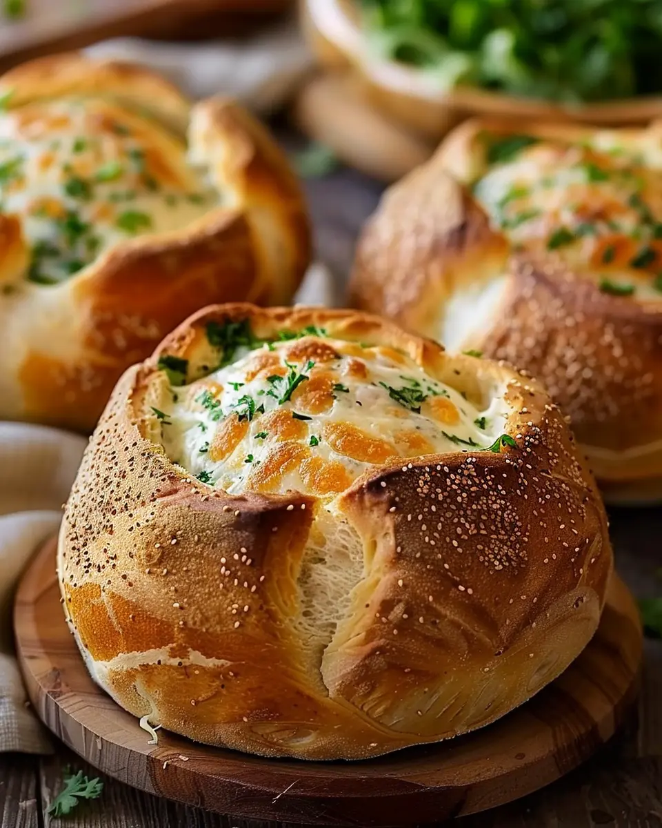 Panera-Style Salad-Stuffed Artisan Bread Bowls