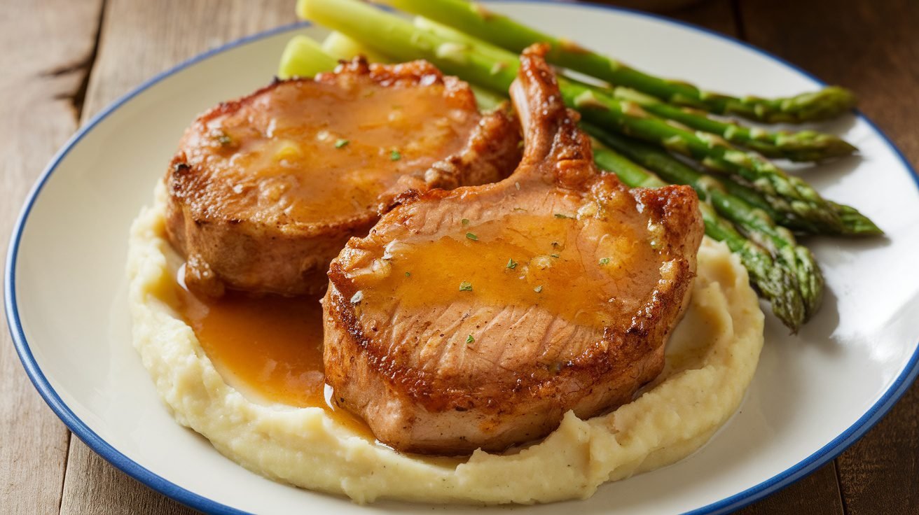 Pan-Seared Pork Chops with Apple-Cider Mustard Sauce