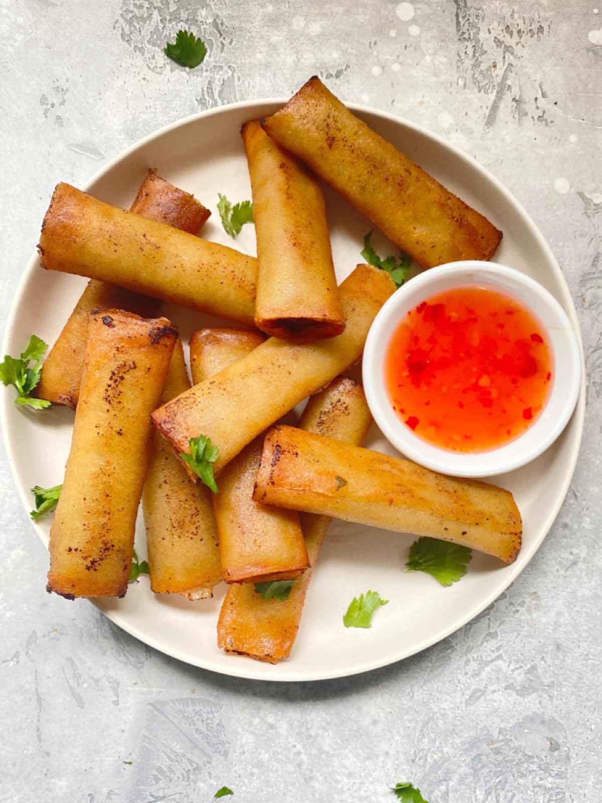 Pan-Fried Filipino Lumpia with Ground Pork and Vegetables