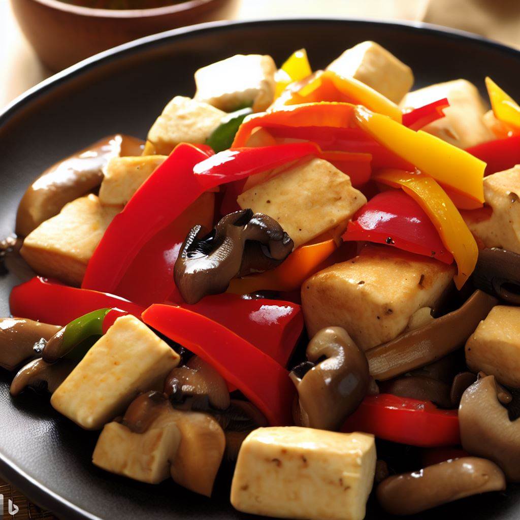 Quick Stir-Fried Tofu with Garlic and Bell Peppers