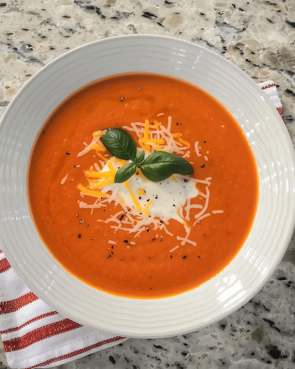 Creamy Roasted Tomato & Basil Soup
