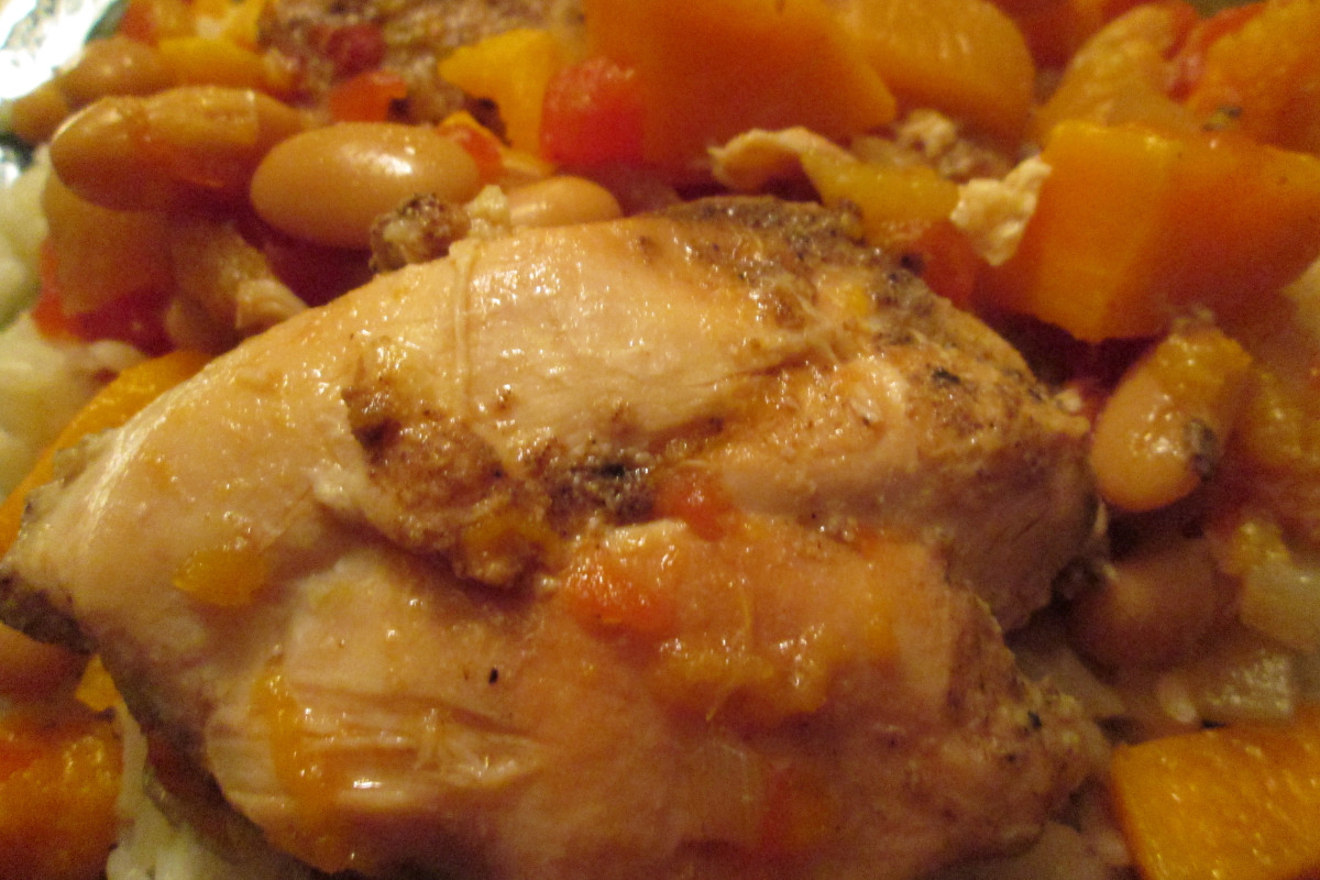 Slow Cooker Moroccan-Spiced Chicken with Carrots and Sweet Potatoes