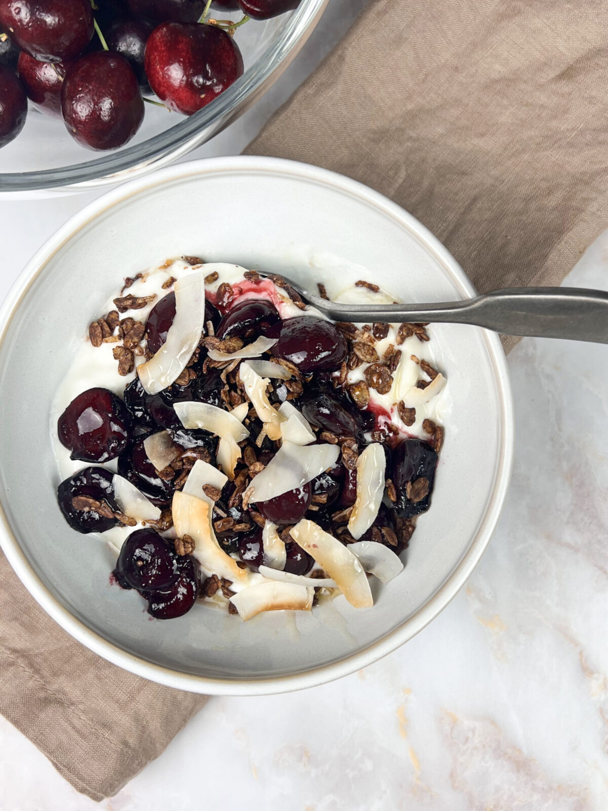 Pan-Roasted Peach and Cherry Compote with Greek Yogurt