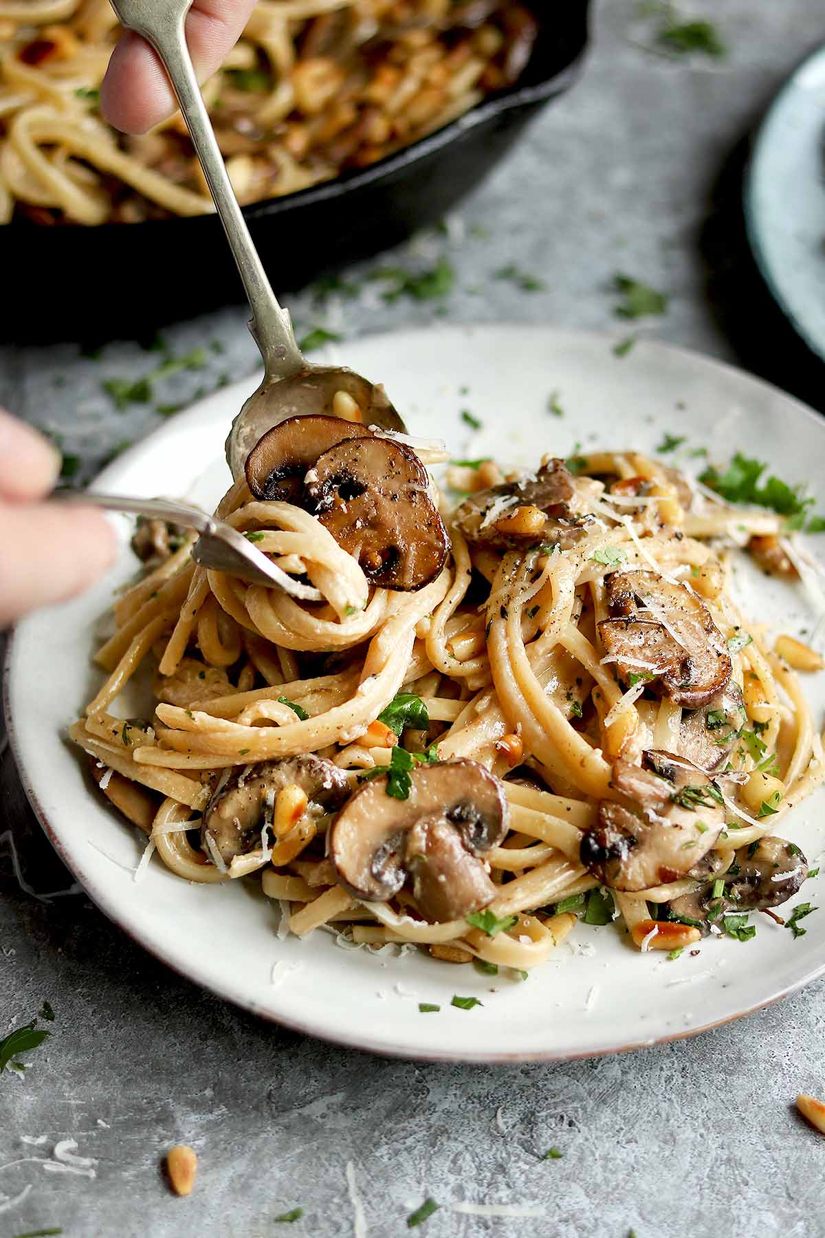 Creamy Garlic Mushroom Pasta