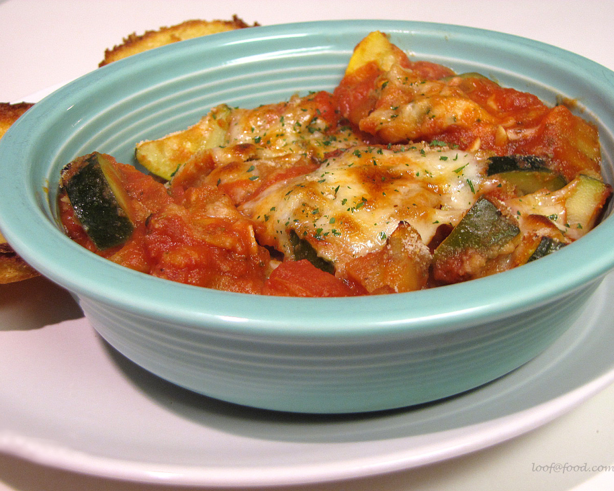 Baked Ratatouille Gratin with Parmesan and Fresh Basil