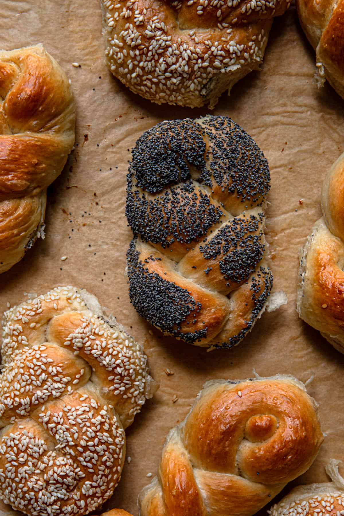 Honey-Sweetened Challah Rolls with Sesame Seeds
