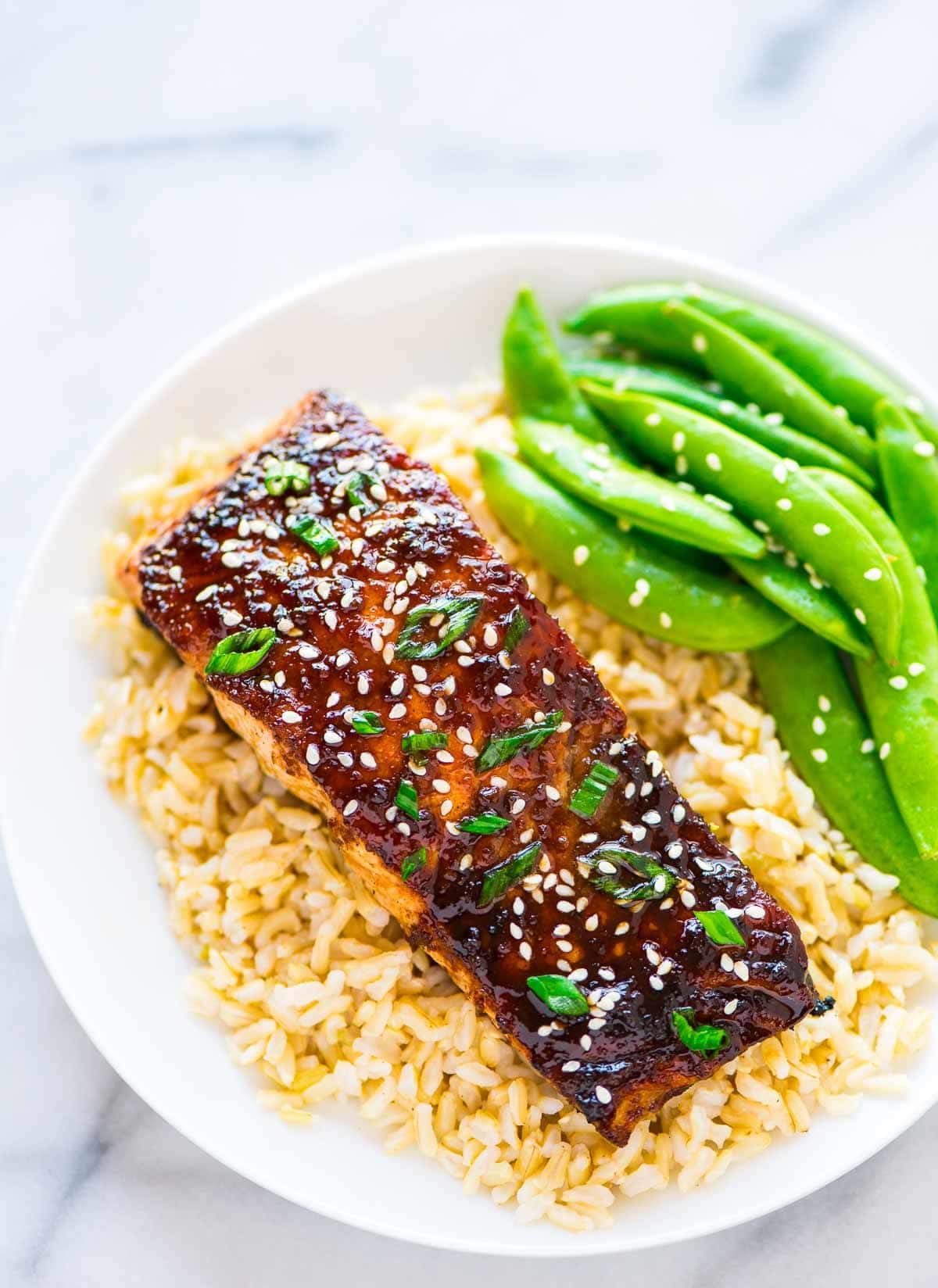 Soy-Ginger Glazed Salmon with Sesame and Scallions