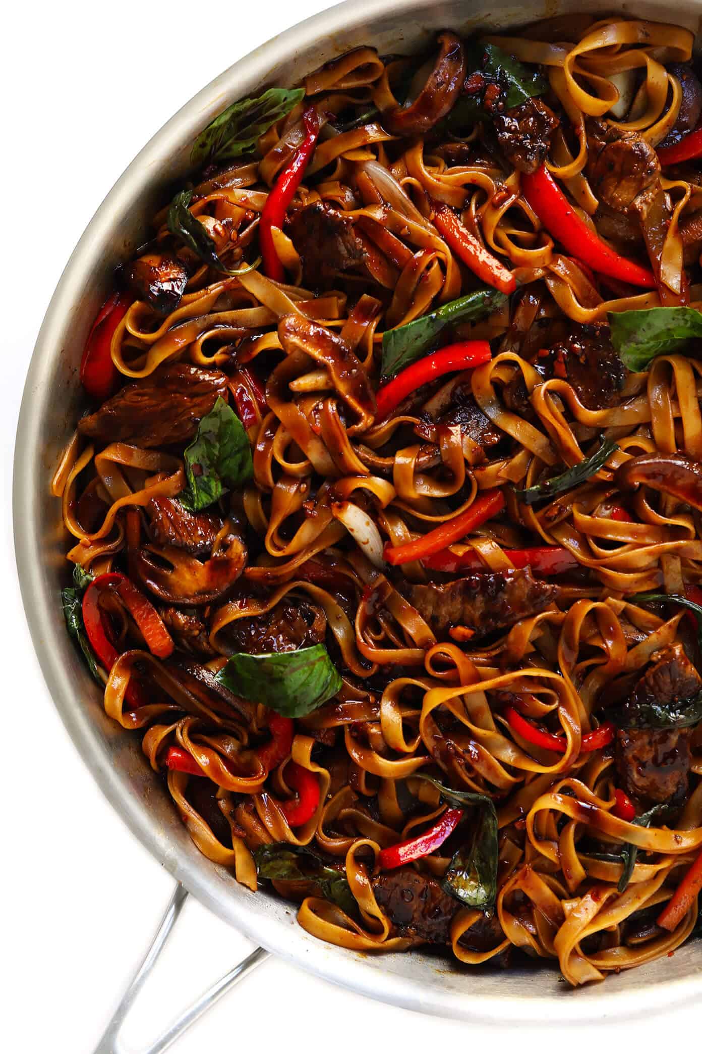 Stir-Fried Rice Noodles with Beef and Thai Basil