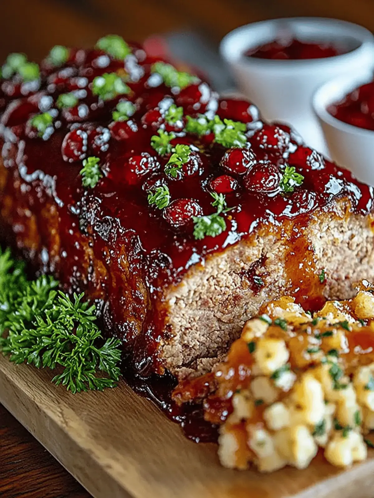Maple-Glazed Turkey Meatloaf with Cranberry Relish