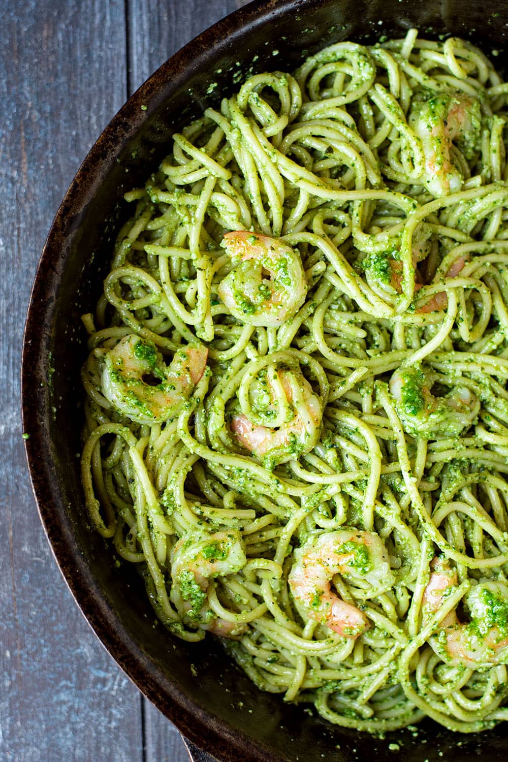 Spicy Shrimp and Pesto Pasta