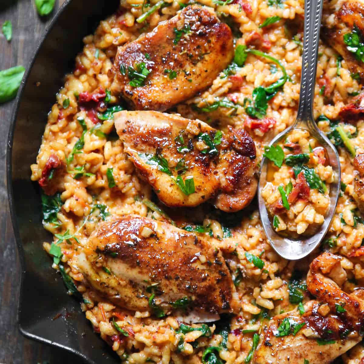 Cornell Ivy League Italian-Style Herb Chicken with Garlic Risotto