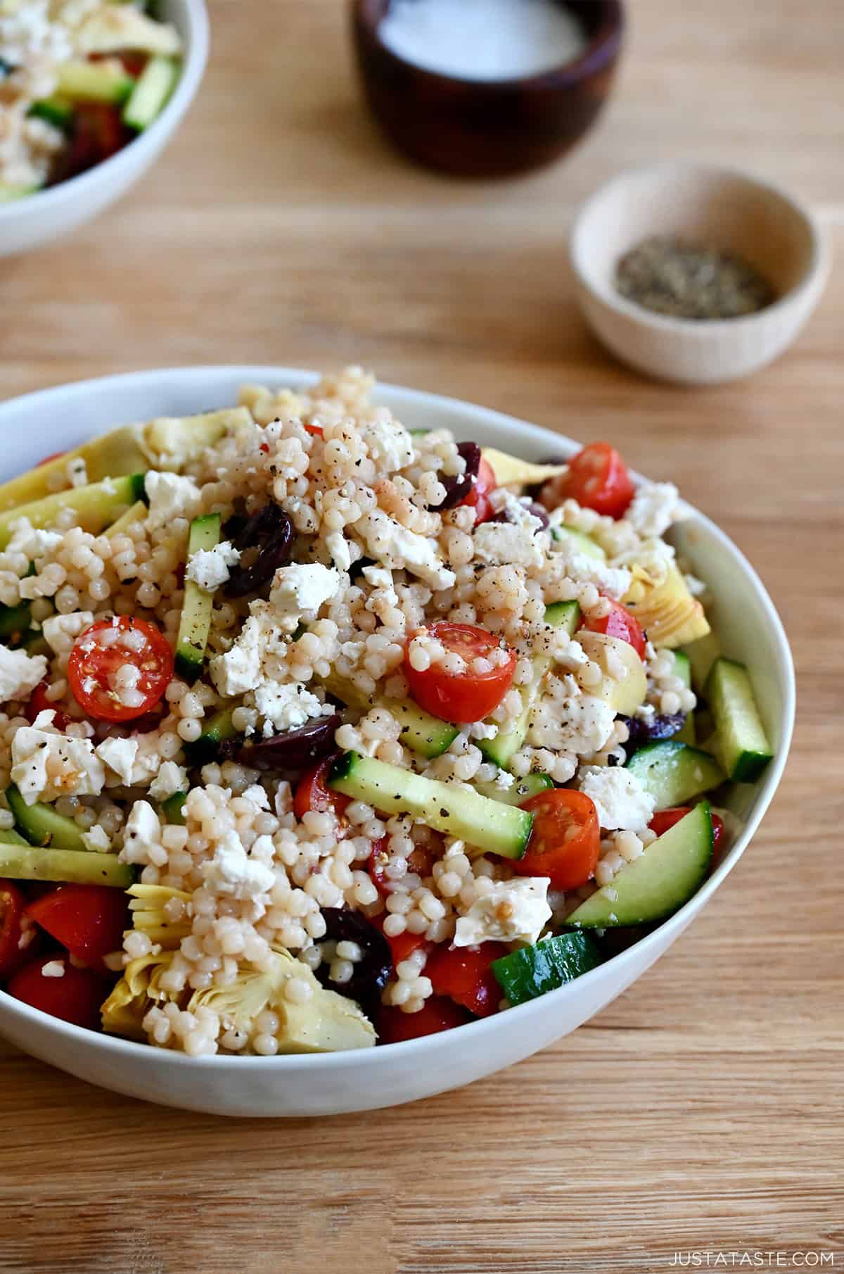 Mediterranean Chilled Couscous Salad with Cucumber and Feta