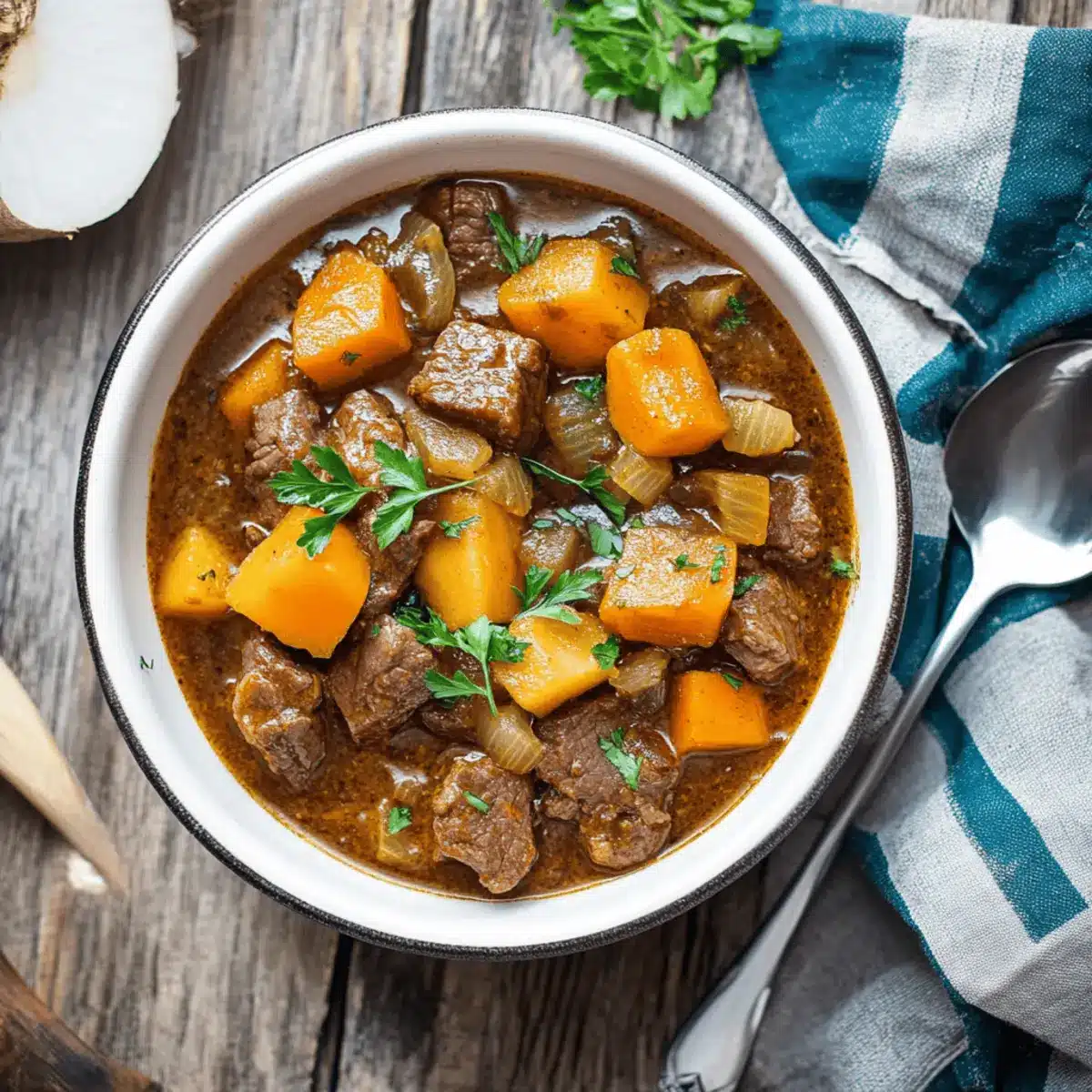Slow Cooker Heritage Beef Stew with Root Vegetables