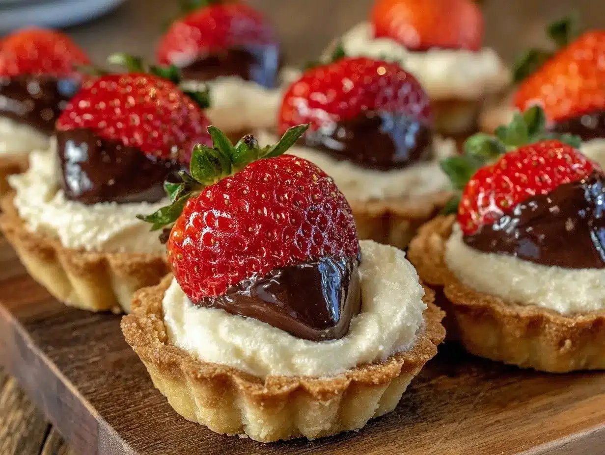 Chocolate-Dipped Strawberry Cream Tartlets