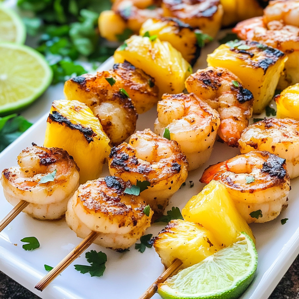 Coconut-Pineapple Brazilian Shrimp Skewers