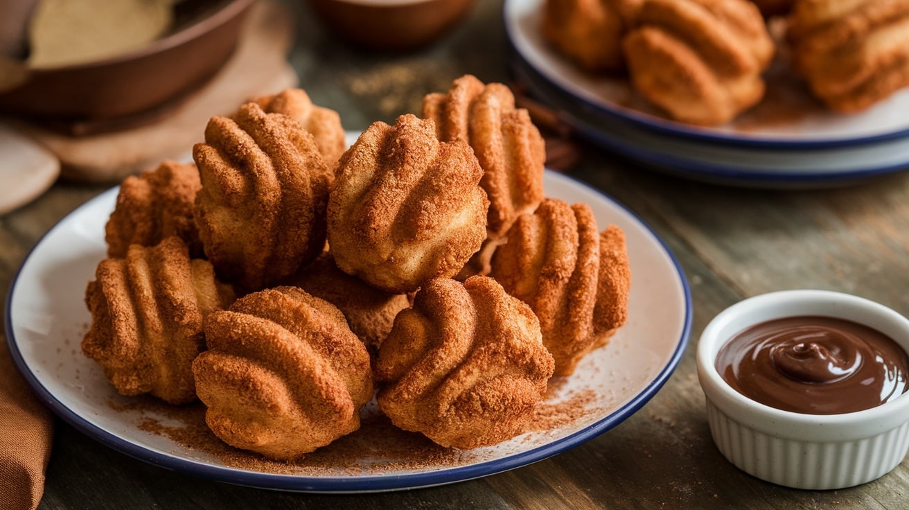 Pan-Seared Churro Bites with Cinnamon Sugar Dip
