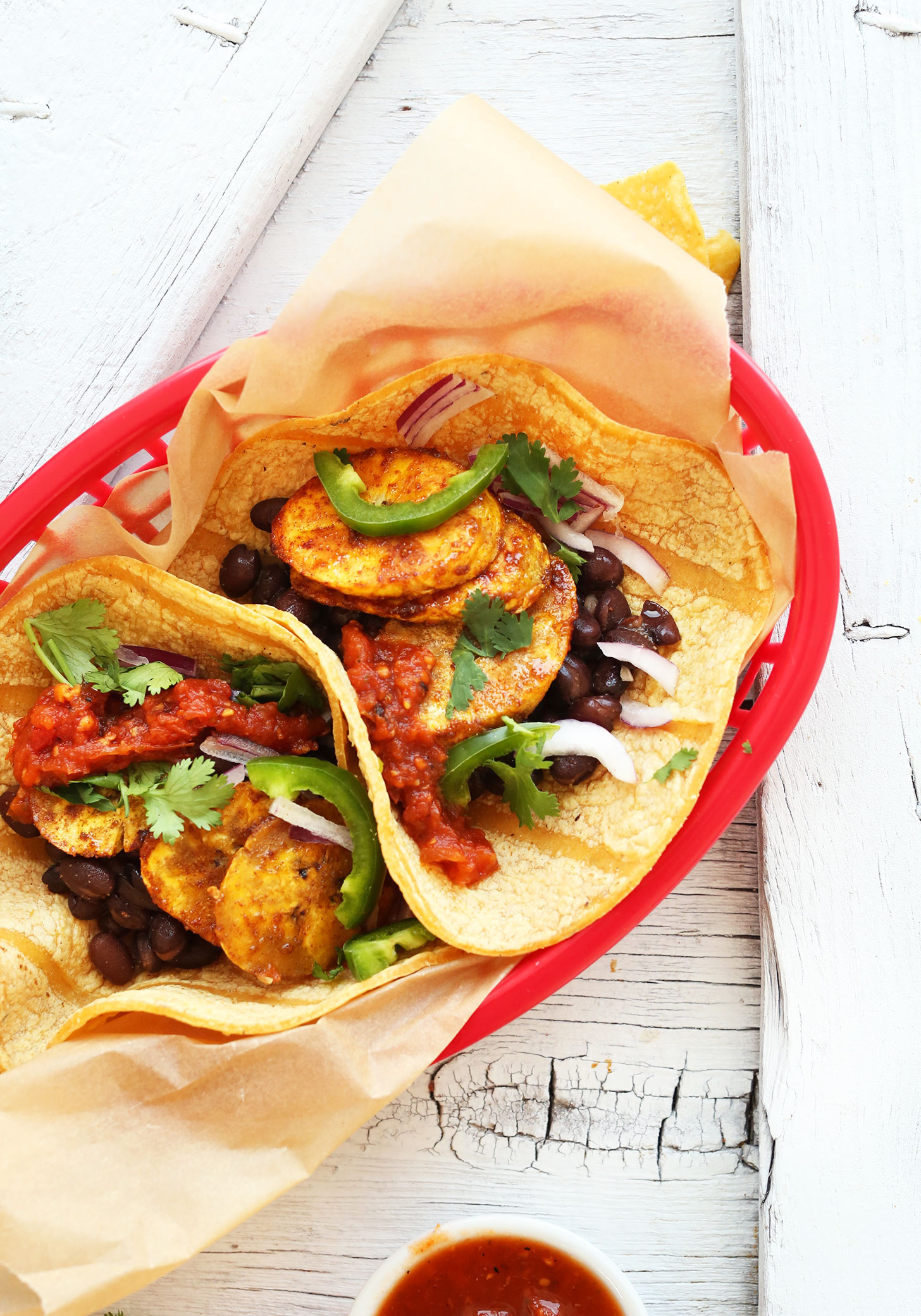 Puerto Rican-style Sweet Plantain and Black Bean Tacos