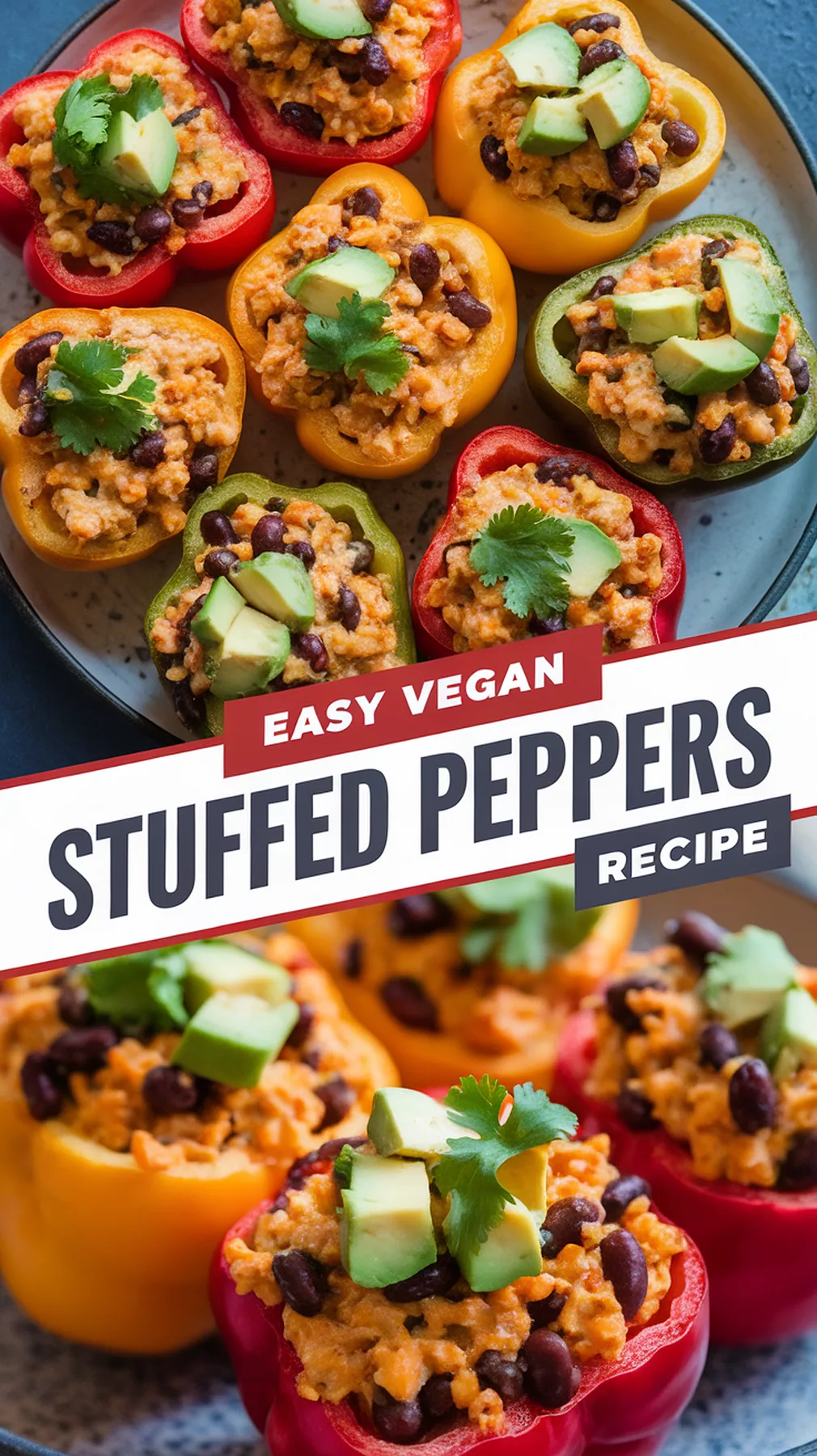 Vegan Jerk Stuffed Peppers