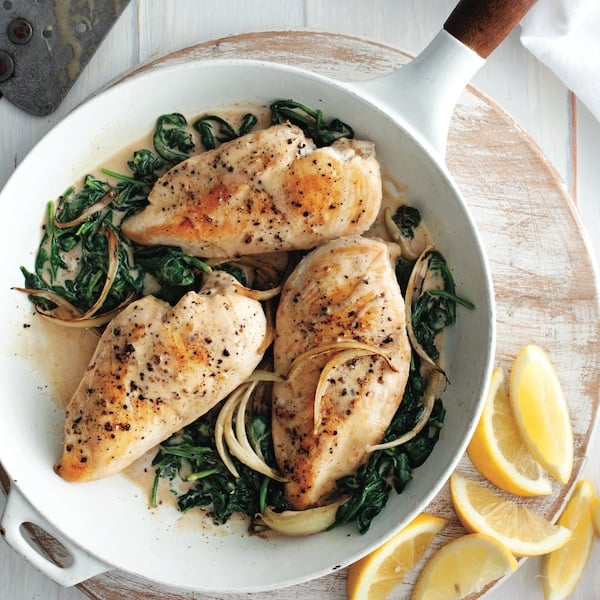One-Pot Lemon Garlic Chicken with Spinach