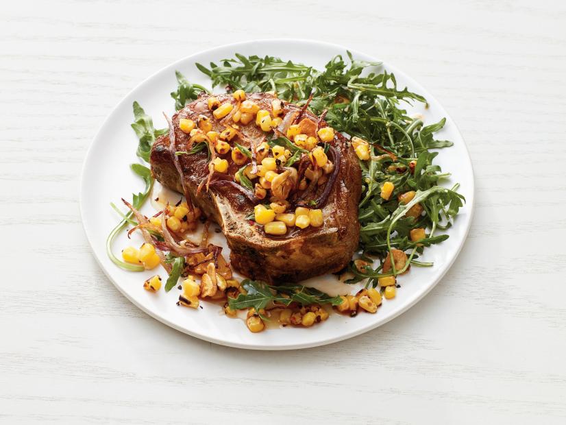 Grilled Cajun-Spiced Pork Chops with Charred Corn Salad