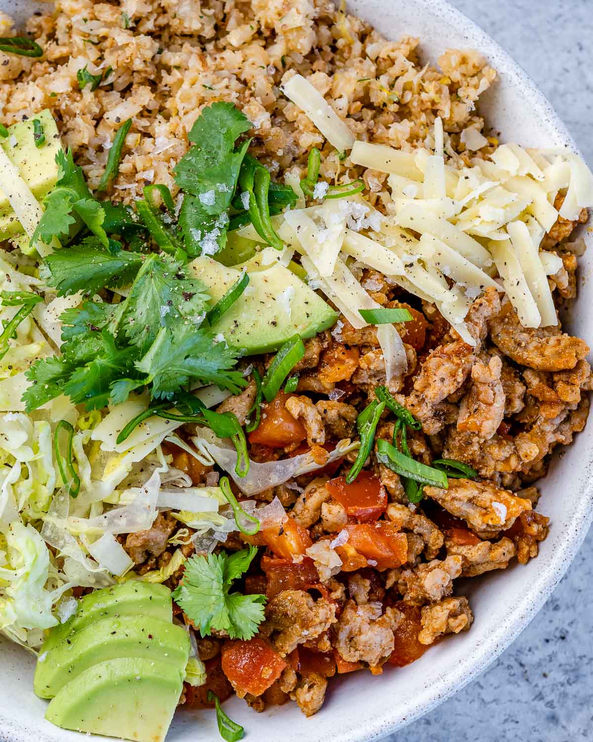 Zesty Cauliflower Fried Rice with Ground Turkey