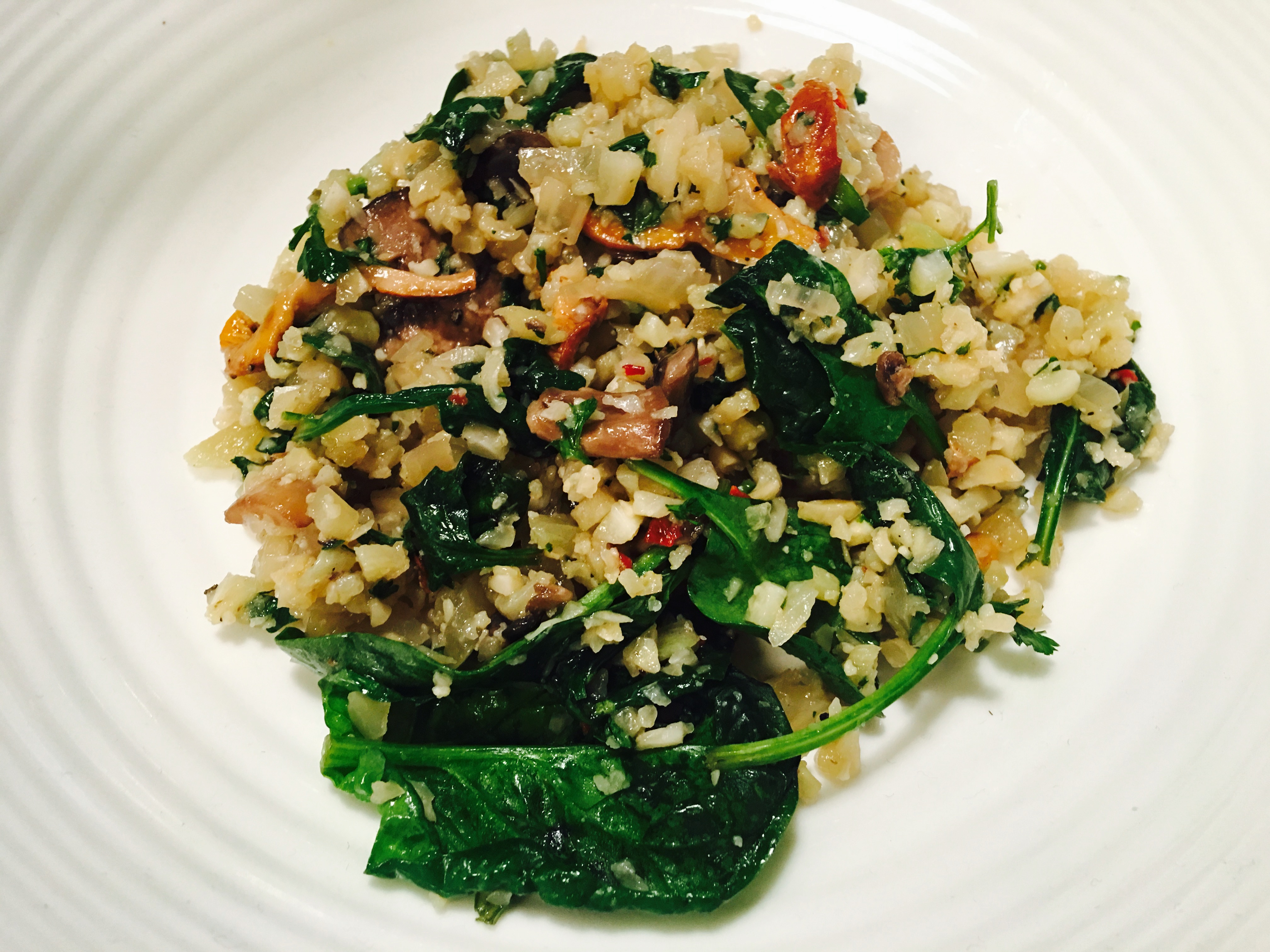Sautéed Mushroom and Spinach Rice Bowl with Garlic Soy Glaze