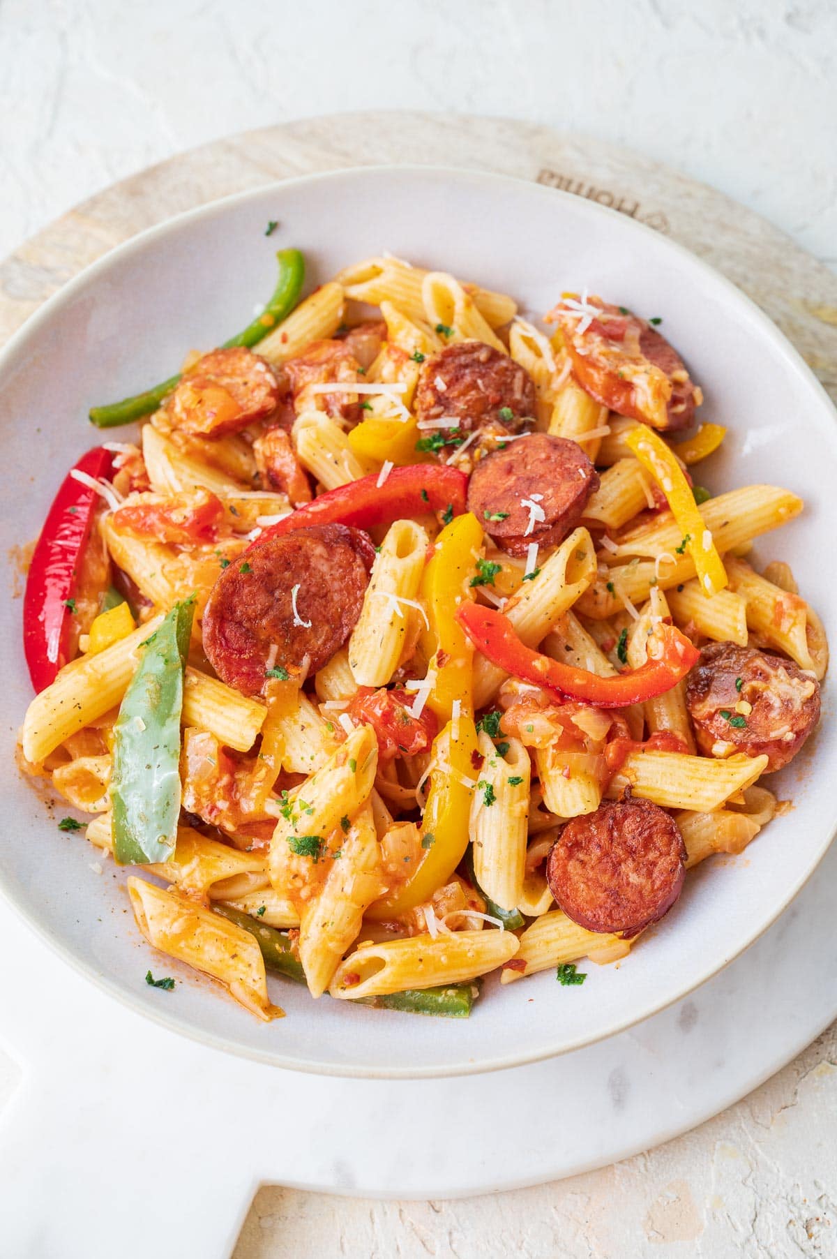 Spicy Sausage and Peppers Pasta