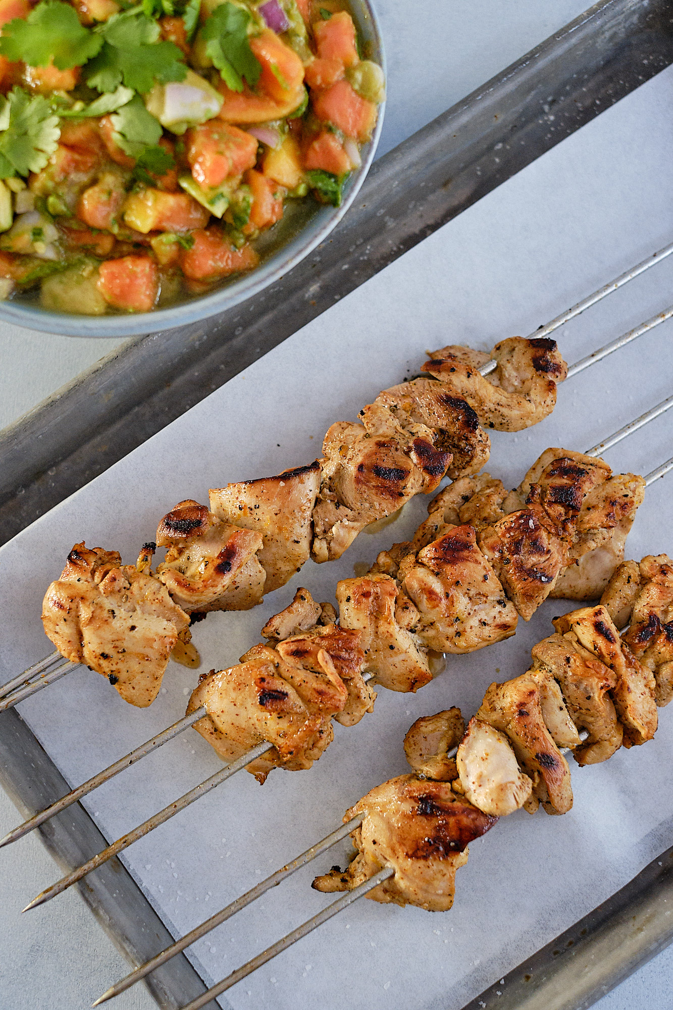 Grilled Citrus-Chili Chicken Skewers