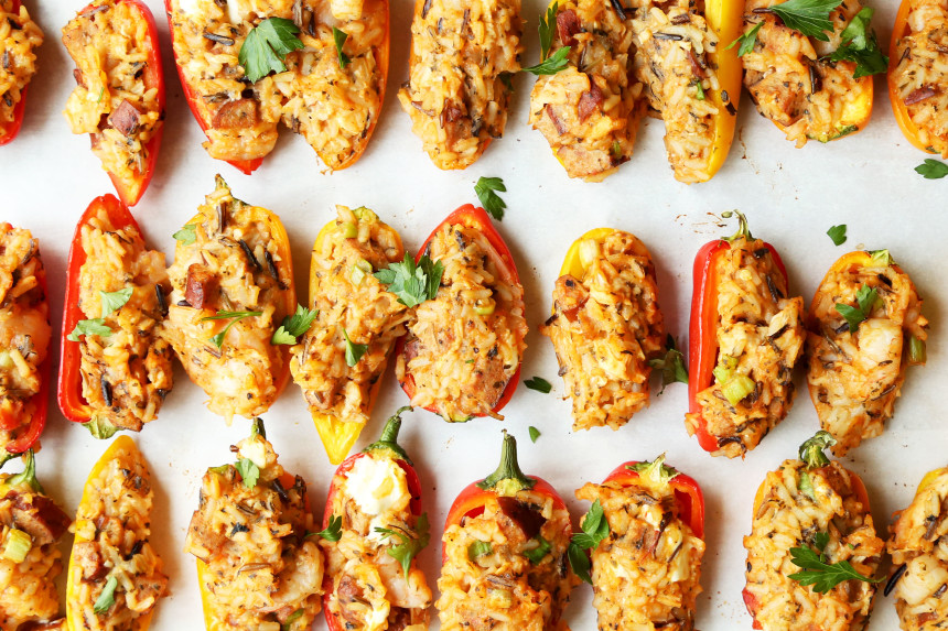 Native American-Style Cornmeal-Stuffed Peppers with Wild Berries