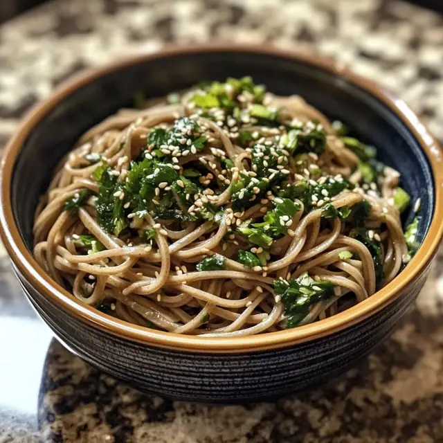 Chilled Matcha Soba Noodles with Sesame Dressing
