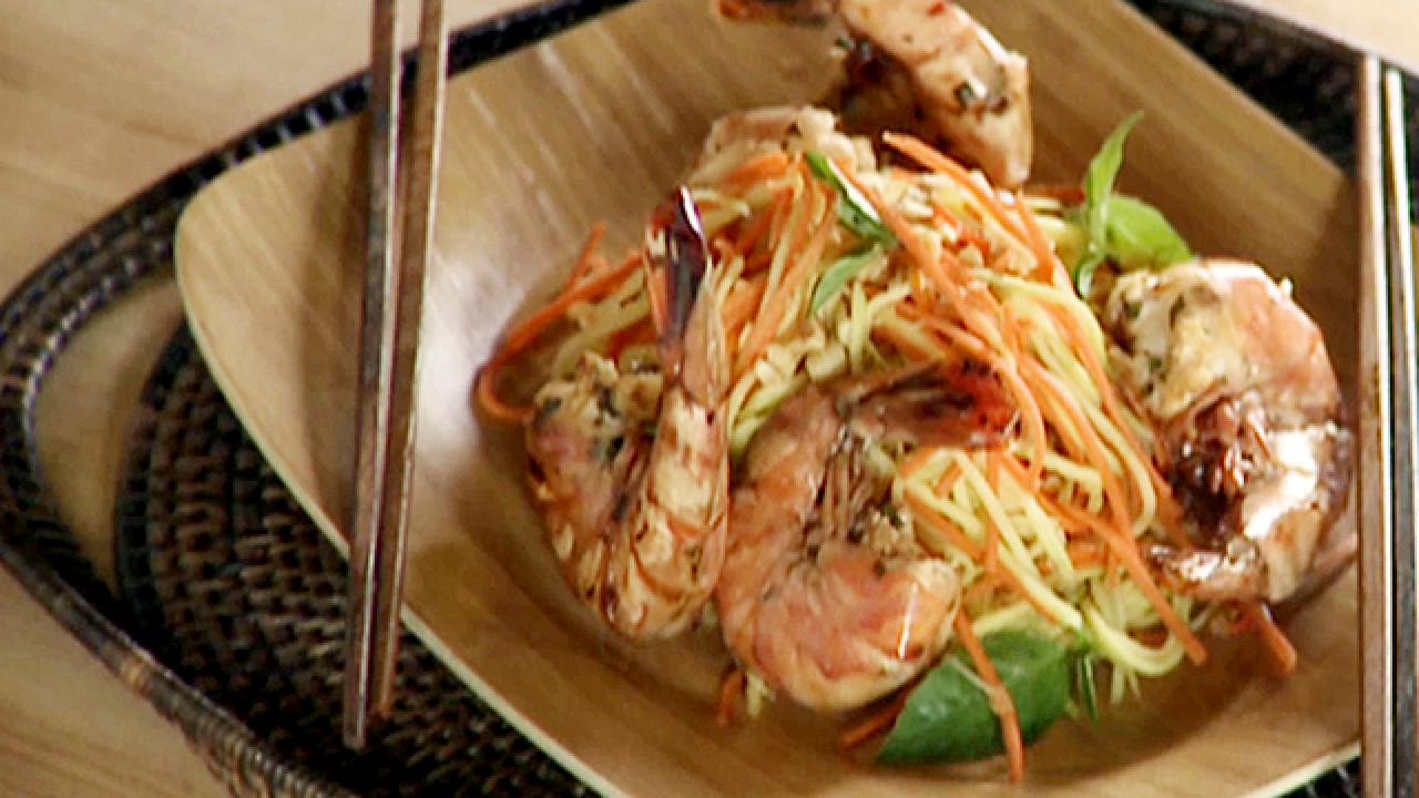 Spicy Thai Mango Salad with Grilled Shrimp