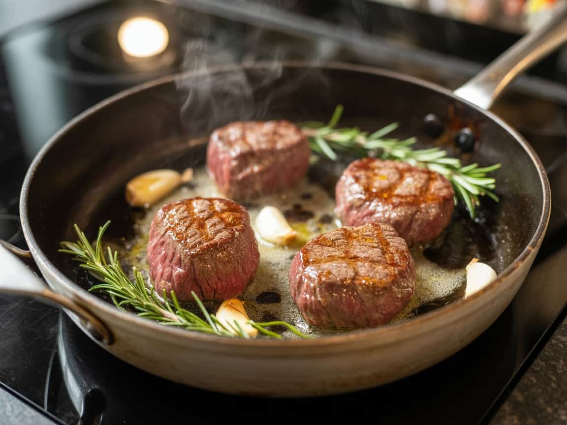 Pan-Seared Beef Medallions with Garlic and Thyme Butter