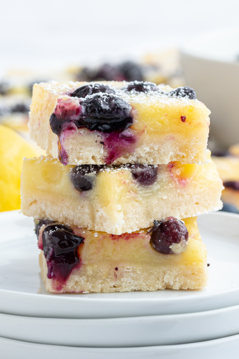 Oven-Baked Lemon Blueberry Bars with Shortbread Crust