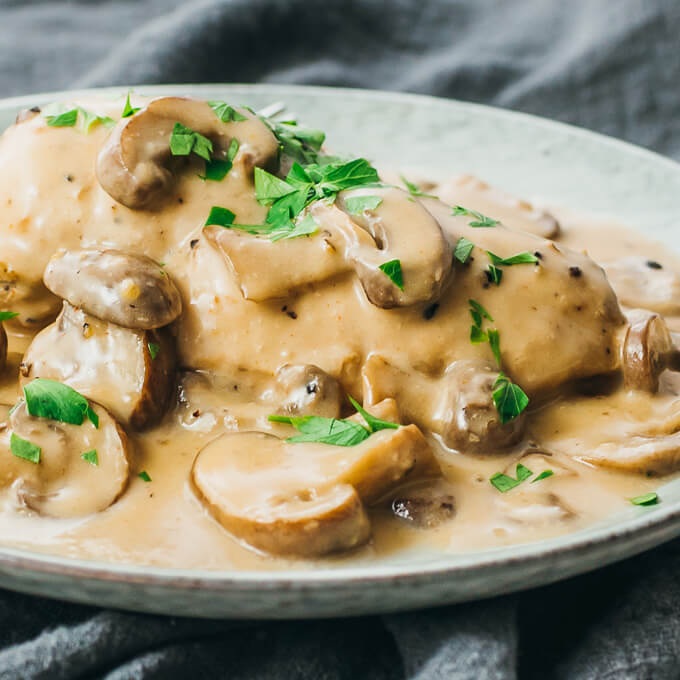 Smothered Chicken Breasts in Mushroom Onion Gravy