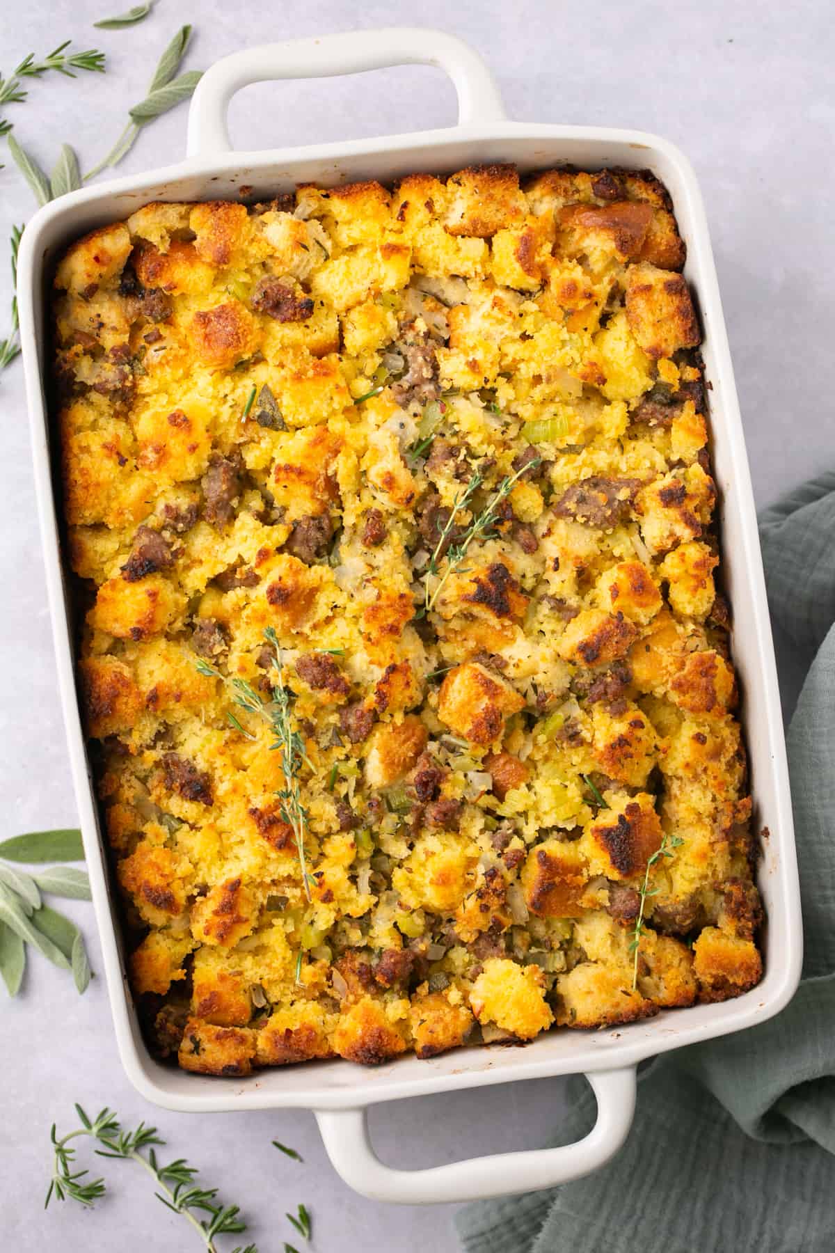 Stovetop Cornbread and Sausage Stuffing with Sage