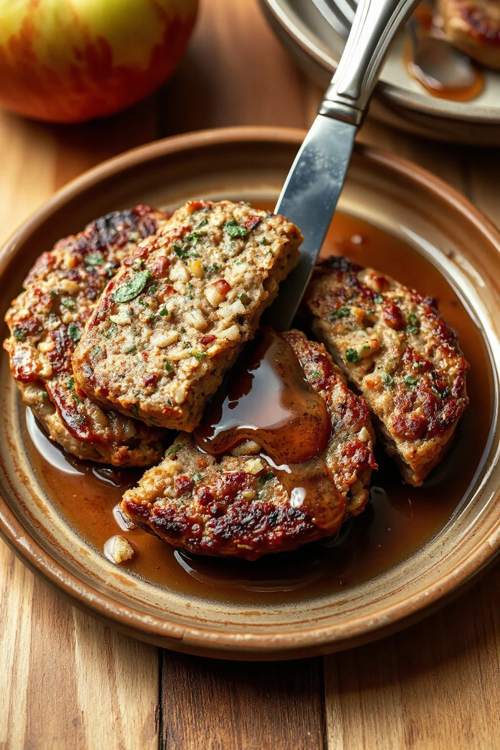 Sage-Spiced Pork Sausage Patties with Cinnamon Apples
